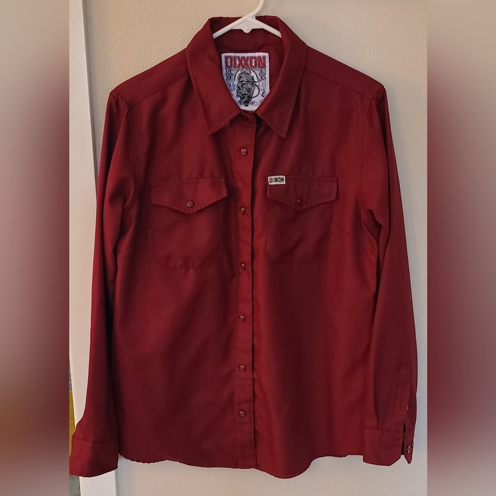 DIXXON Men's Bordeaux Button Down Flannel